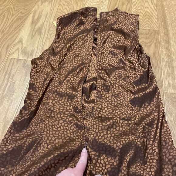 SHEIN Women’s Brown Ruched  Sleeveless Midi Dress (Size Large) NWT - Picture 12 of 12